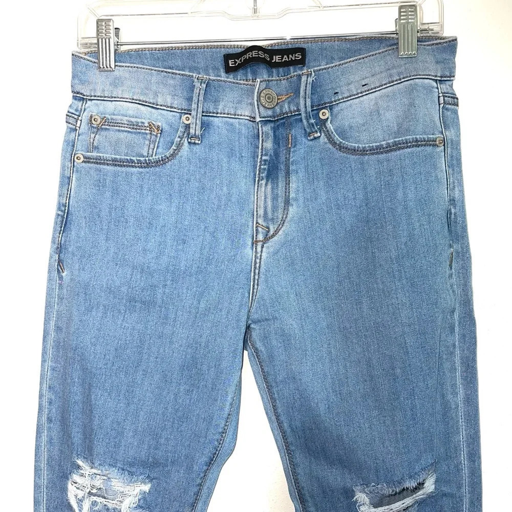 Express Performance Stretch Light Wash Distressed… - image 3